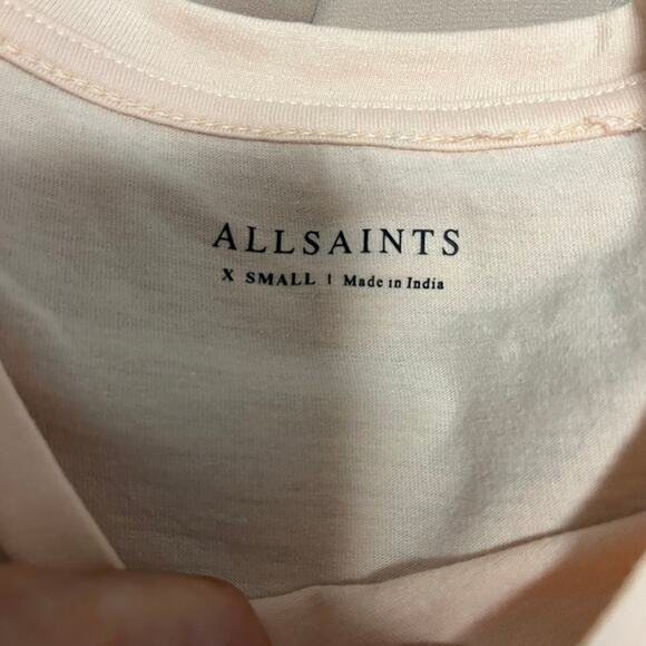 AllSaints Peach Pink Short Sleeve Knotted Tee Size XS - Picture 2 of 5